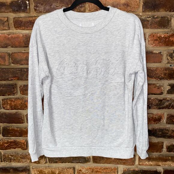 Coca Cola Gray Embroidered Crew Neck Sweatshirt Women's Size XS - Picture 1 of 5